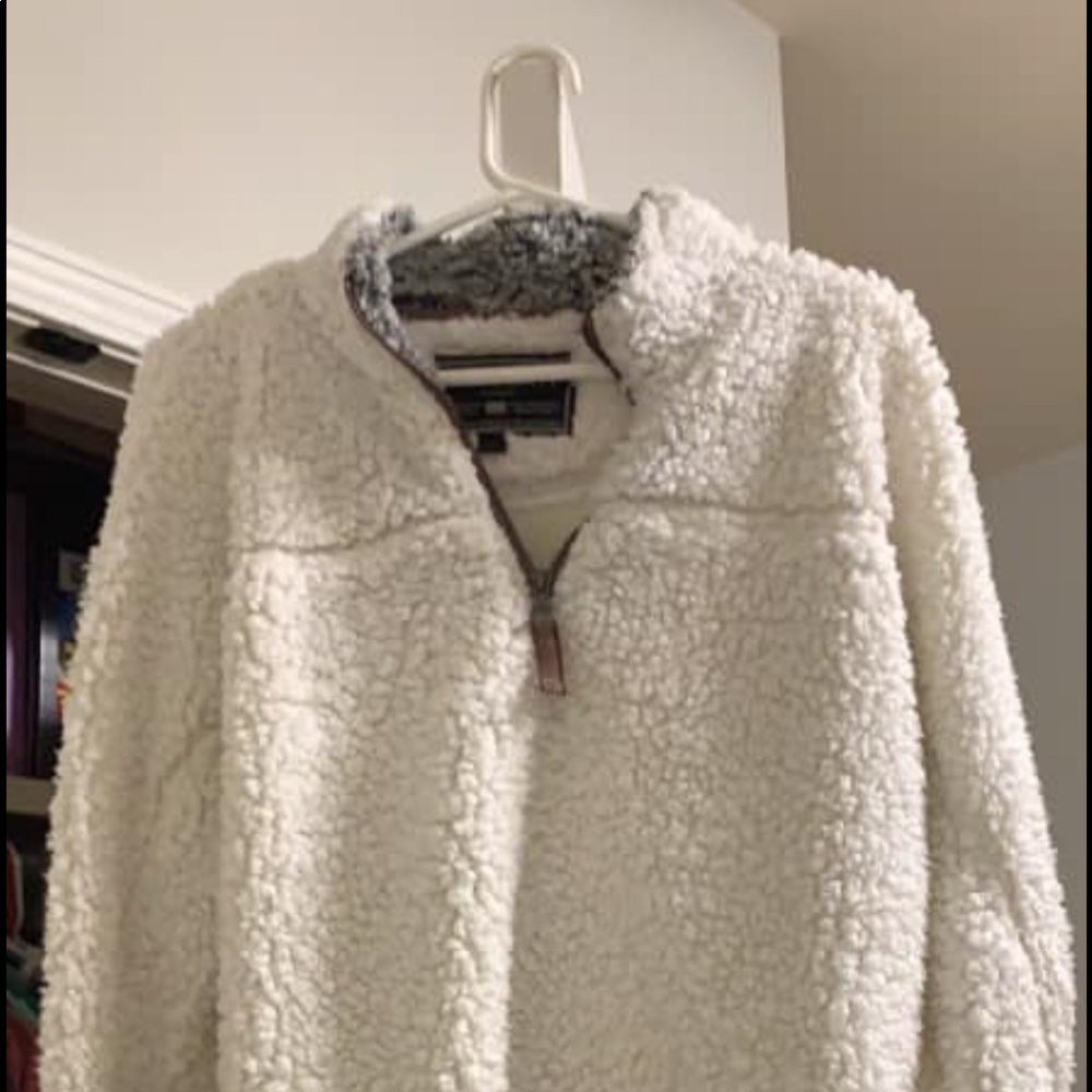 True Grit Pull Over Sherpa White